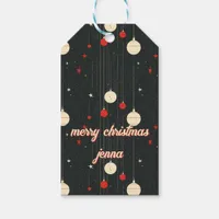 Abstract Pattern of Christmas Ornaments Gift Tags