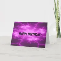 Purple Shock Abstract Birthday Card