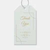 Geometric Wedding Thank You Gold/Mint ID477 Gift Tags