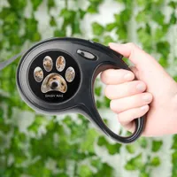 Personalized Pet Name Photo Collage Paw Print Retractable Pet Leash