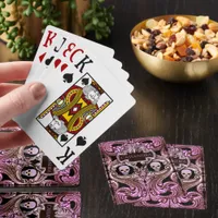 Goth Pink Ornament with Skull Personalized Jumbo Poker Cards