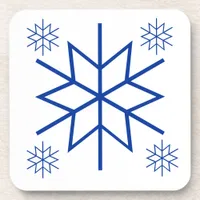 Coaster Set - Blue Snowflakes
