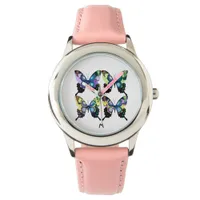 Aqua , Yellow  Monogram -  Elegant Butterflies Watch