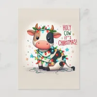 Adorable Holy Cow Its Christmas Postcard