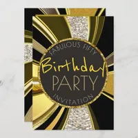 Mod Deco Fabulous 50 Birthday Stylish Glam Party Invitation