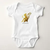Gold Foil Fairy Girl Baby Bodysuit
