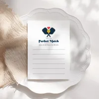 Perfect Match Preppy Pickleball Bridal Shower Advice Card