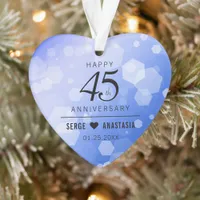 Elegant 45th Sapphire Wedding Anniversary Ornament