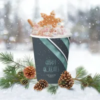 Christmas Stripe Pattern Teal/White ID862  Paper Cups