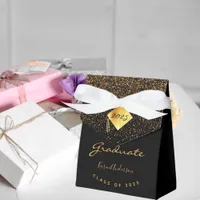 Graduation party 2025 graduate black gold favor boxes