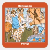 Vintage Halloween Party for Kids Square Sticker