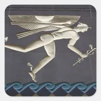 Hermes - Herald of the Greek Gods in NYC Square Sticker