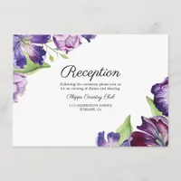 Elegant Ultra Violet Watercolor Tulips Reception Enclosure Card