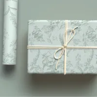 Pastel & Sage Green Poison Flower Botanicals Wrapping Paper Sheets