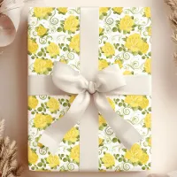 Yellow Roses Patterned Wrapping Paper