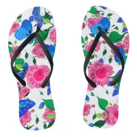 Butterflies and Roses Flip Flops