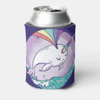 Rainbow Narwhal Can Cooler