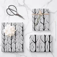 Monochrome Tree Elegance Wrapping Paper