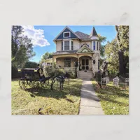 Haunted Halloween House With Skeletons  Postcard