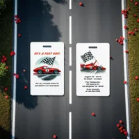 Race Car Birthday VIP Pit Crew Pass Badge