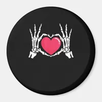 Skeleton Hand Heart Halloween Magnet