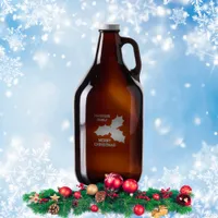 Monogram Merry Christmas with Family Name etched Growler