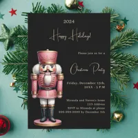 Nutcracker black gold Christmas Party Invitation