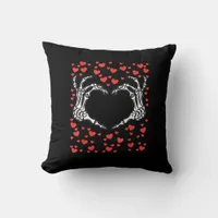 Skeleton Hand Heart Valentines Day Funny Classic Throw Pillow