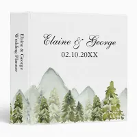 Rustic Mountains Pine Winter Wedding Planner 3 Ring Binder