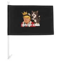 No Kings Anti Cats Funny Classic Style Car Flag