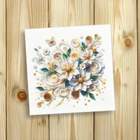 Paper Quilling Flowers and Butterflies Napkins