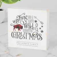 Wild Wonderful Christmas Pattern/Plaid ID604 Wooden Box Sign