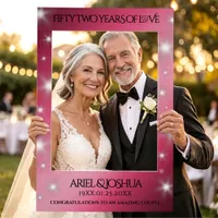 Elegant 52nd Star Ruby Wedding Anniversary Selfie Frame