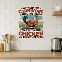 Funny chicken joke carnivore ketovore keto pun metal print