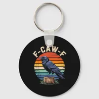 F-Caw-F Raven Moon Gothic Halloween Crow Bird Love Keychain