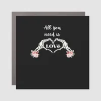 Gothic Valentines Classic - Skeleton Hands Heart  Car Magnet