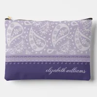 Pretty Paisley Purple and Lilac Personalized Accessory Pouch