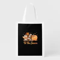 Tis The Season Football Fall Season Football Pumpk Grocery Bag