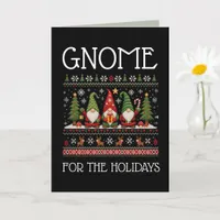 Funny Colorful Pixelated Gnome for the Holidays Card