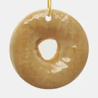 Yummy Glazed Donut Food Christmas Ceramic Ornament