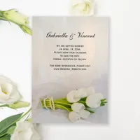 White Tulip Bouquet Spring Wedding Save the Date Invitation