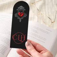 Personalized Red Goth Heart  Bookmarks