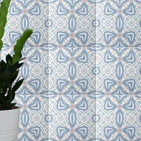 Blue And White Op Art Abstract Modern Geometric Ceramic Tile