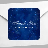 Watercolor Galaxy Cosmic Stars Starry Thank You Square Sticker