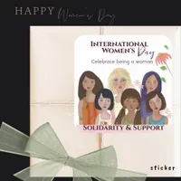 Celebrate Women's Day Portraits Square Sticker