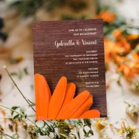 Rustic Orange Daisy Ranch Engagement Party Invitation