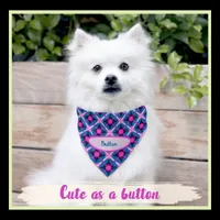 Colorful Retro Geometric Pattern  Pet Bandana Collar