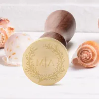 Elegant Beach Monogram Crest Wedding Wax Seal Stamp