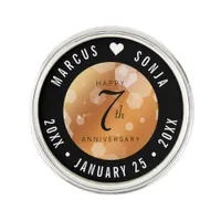 Elegant 7th Copper Wedding Anniversary Celebration Lapel Pin