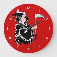 Young Grim Reaper Large Clock